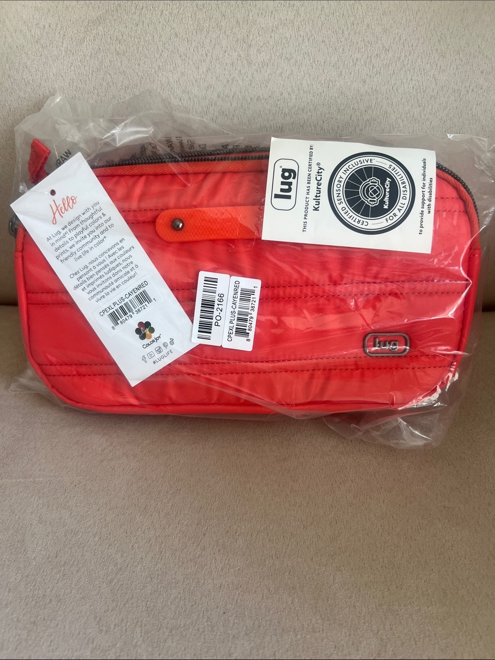 NWT Lug Coupe XL Plus Convertible Crossbody Bag with Charm Bar in Cayenne Red